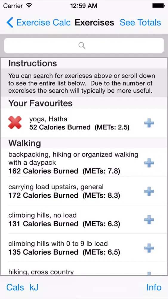 Exercise Calorie Calculator - Calculate the Calories Burned During Exercise Screenshots