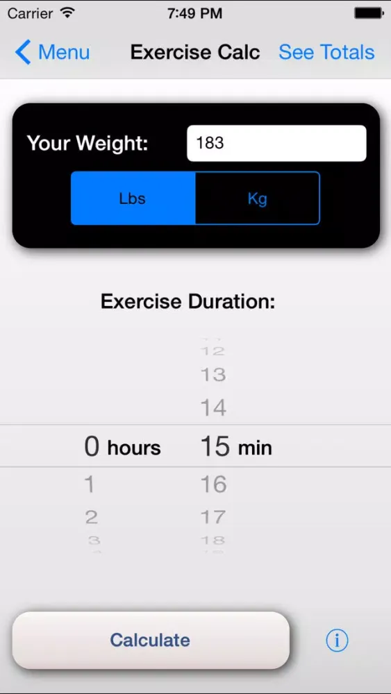 Exercise Calorie Calculator - Calculate the Calories Burned During Exercise Screenshots