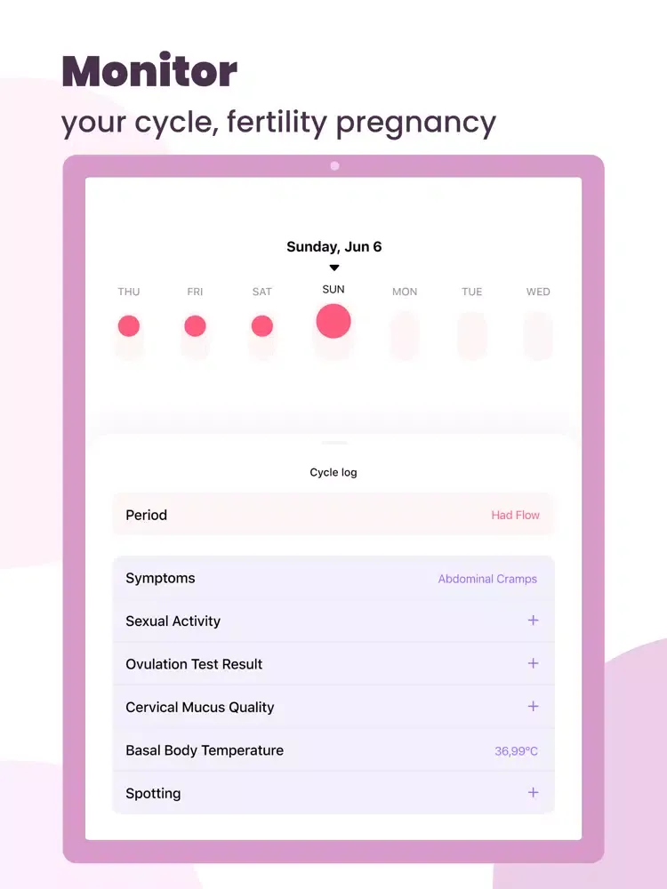 HF-Period & Ovulation iPad  Screenshots