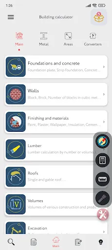 Tangkapan layar Construction Calculator