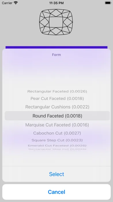 Capturas de tela do Carat Weight Calculator
