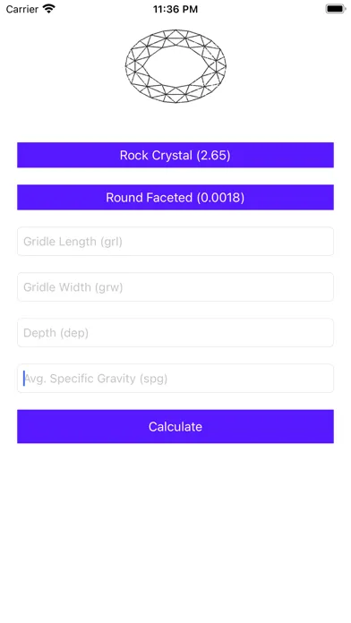 Capturas de tela do Carat Weight Calculator