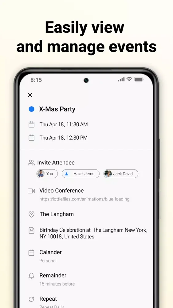 Calendar Screenshots