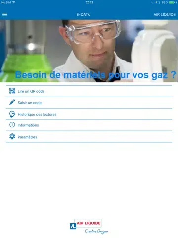 Captures d'écran de Air Liquide E-DATA iPad 