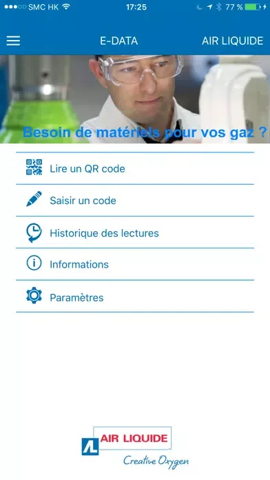 Captures d'écran de Air Liquide E-DATA