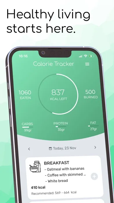Zrzuty ekranu Calorie Tracker - Meal Tracker