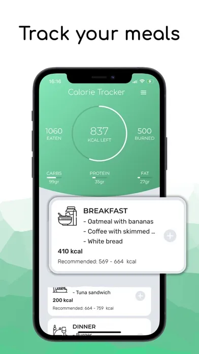Zrzuty ekranu Calorie Tracker - Meal Tracker