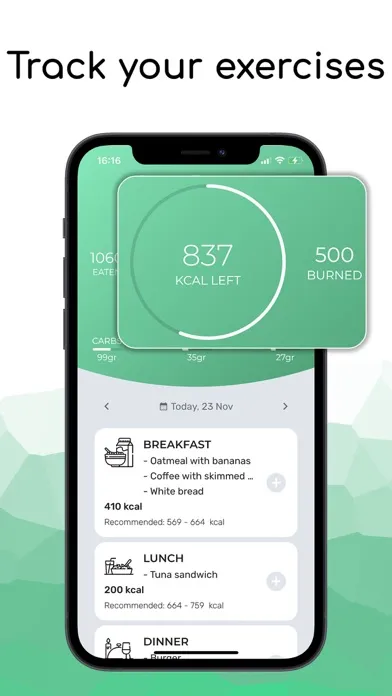 Zrzuty ekranu Calorie Tracker - Meal Tracker