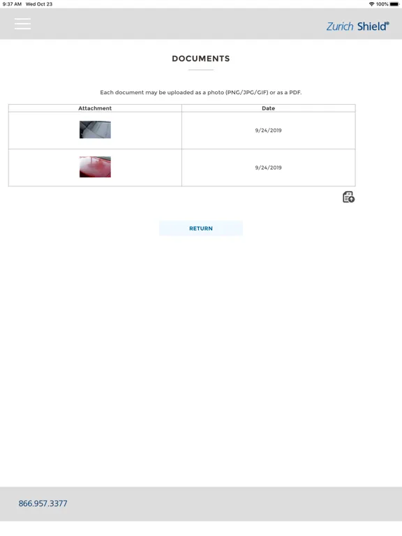 Ảnh chụp màn hình của Zurich Shield iPad 