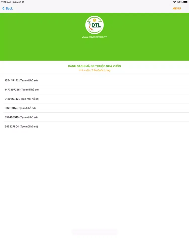DTL-Quản lý &Truy xuất Hoa Lan iPad  Screenshots