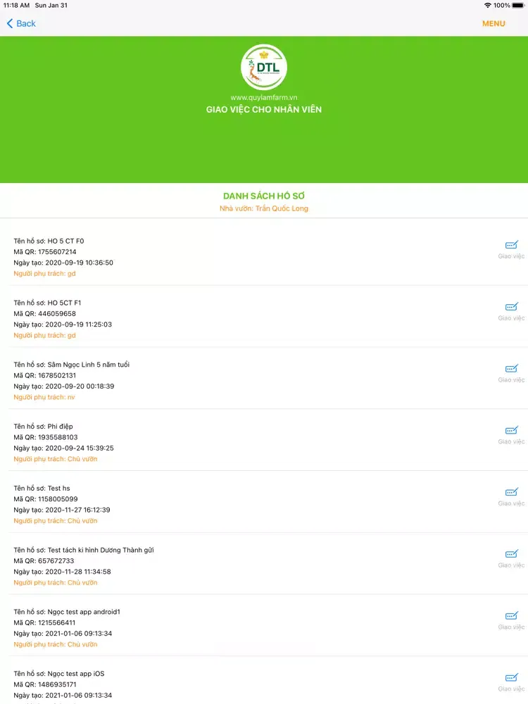 DTL-Quản lý &Truy xuất Hoa Lan iPad  Screenshots