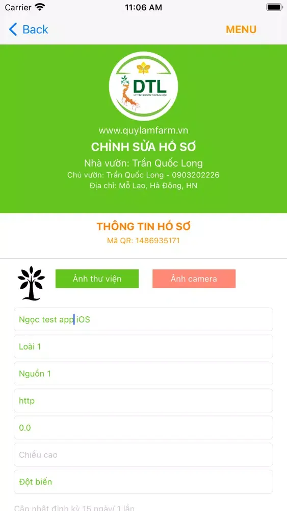 DTL-Quản lý &Truy xuất Hoa Lan Screenshots