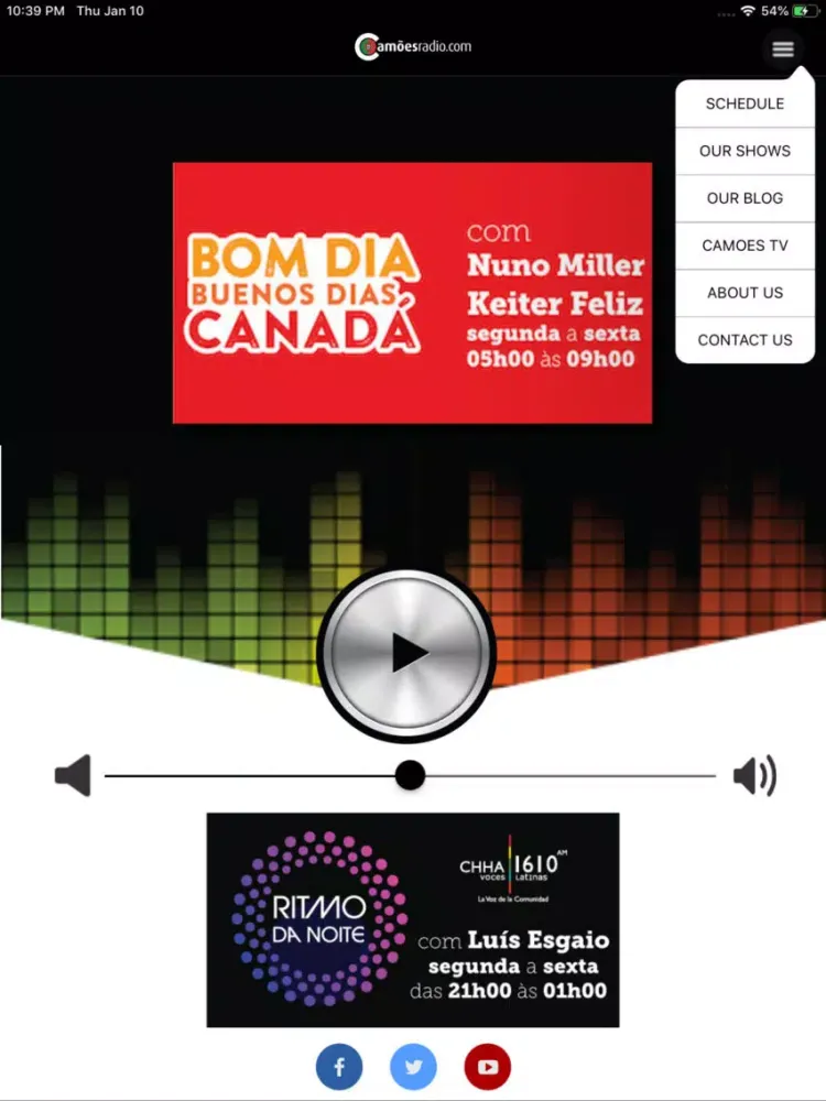 Zrzuty ekranu Camoes Radio iPad 