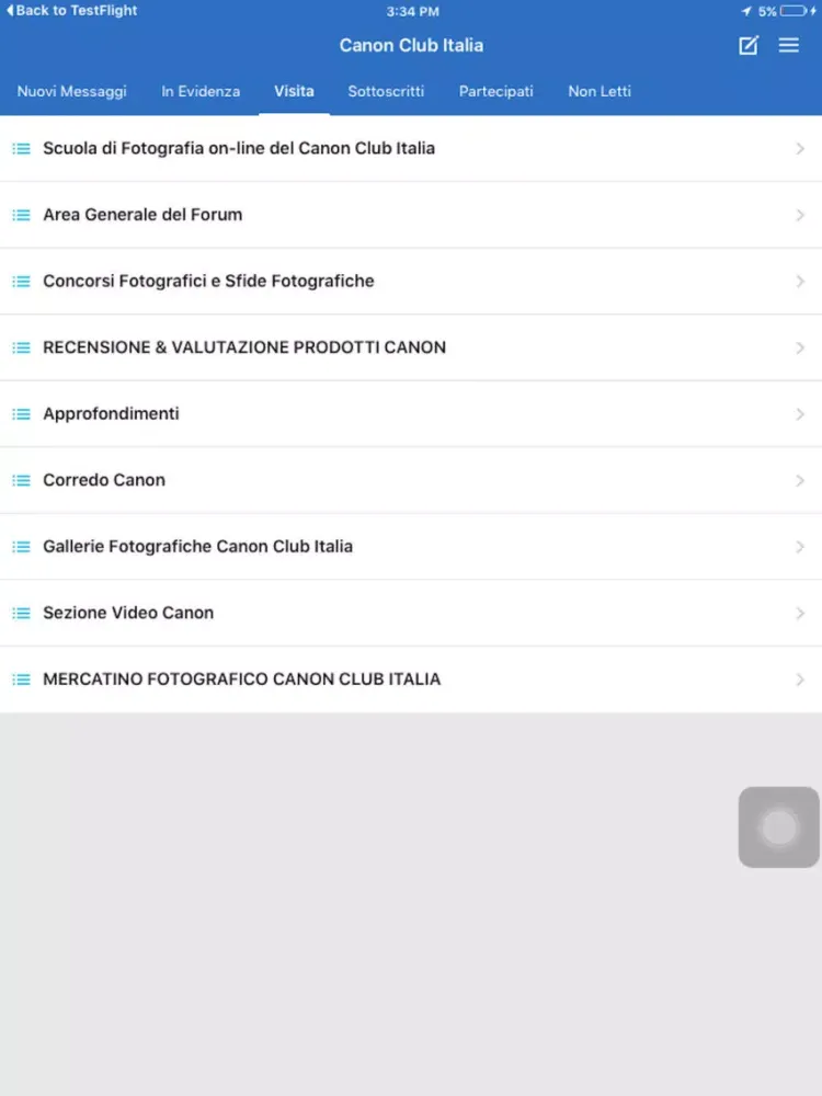 Скриншоты Canon Club Italia iPad 