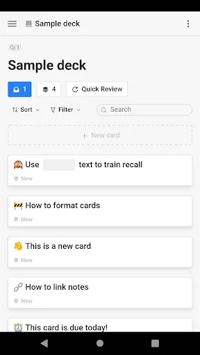 Tangkapan layar Mochi - Flashcards and notes