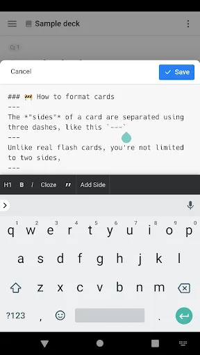 Tangkapan layar Mochi - Flashcards and notes
