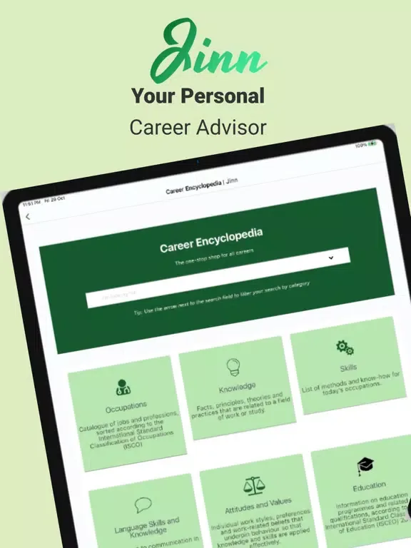 Jinn - Career Advisor iPad  Screenshots