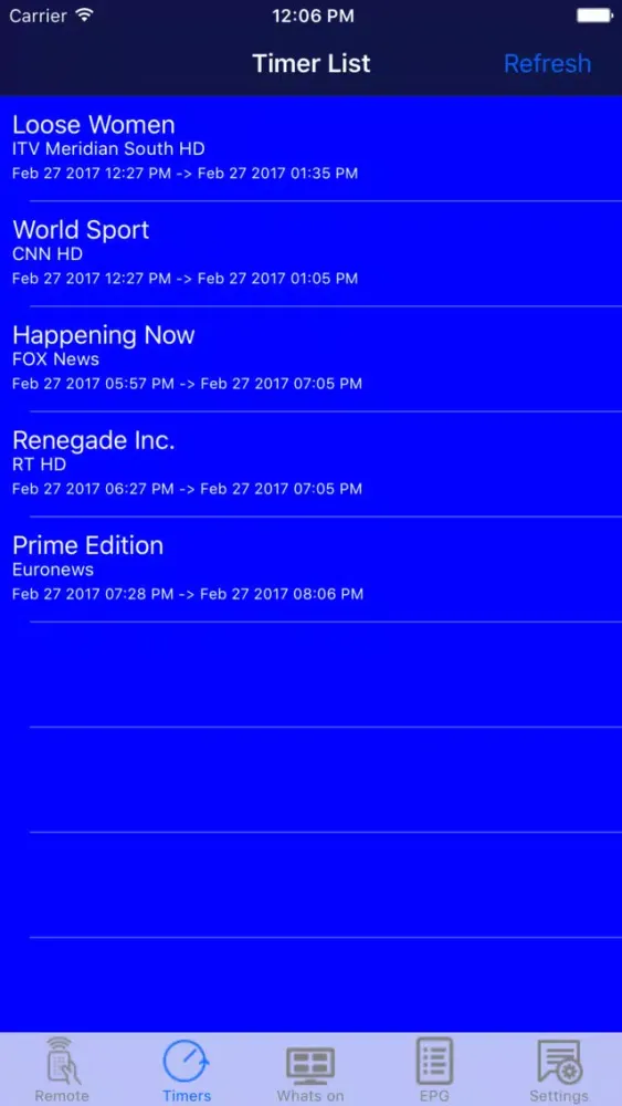 Tangkapan skrin ZG Remote