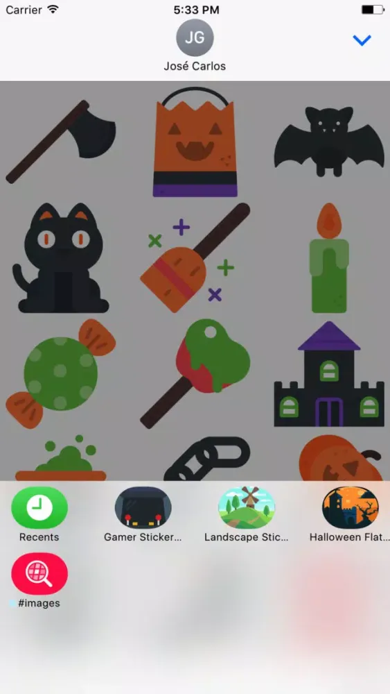 Captures d'écran de Halloween Flat Sticker Pack for iMessage
