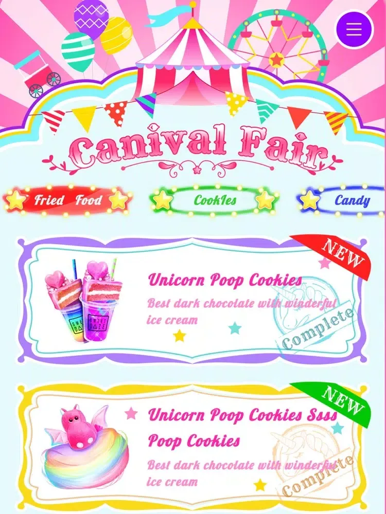 ภาพหน้าจอของ Unicorn Carnival Fair Food iPad 