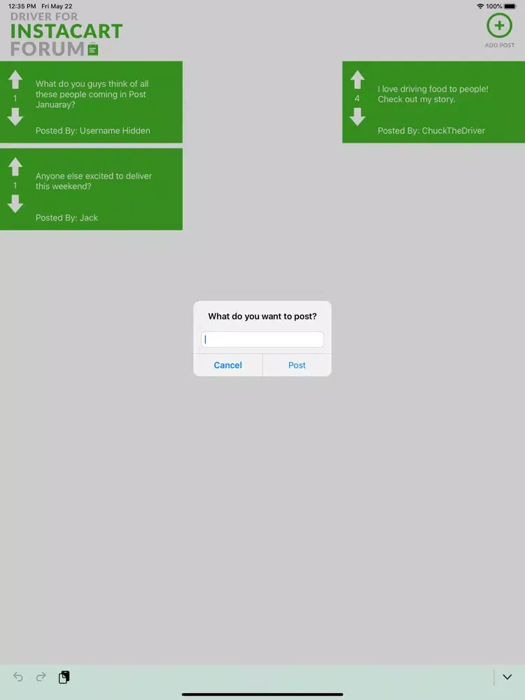 Driver for InstaCart - Forums iPad  Ekran Görüntüleri