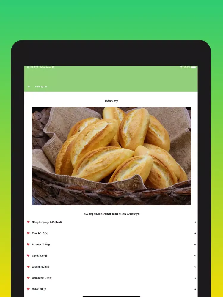 Скриншоты Dinh dưỡng Việt iPad 