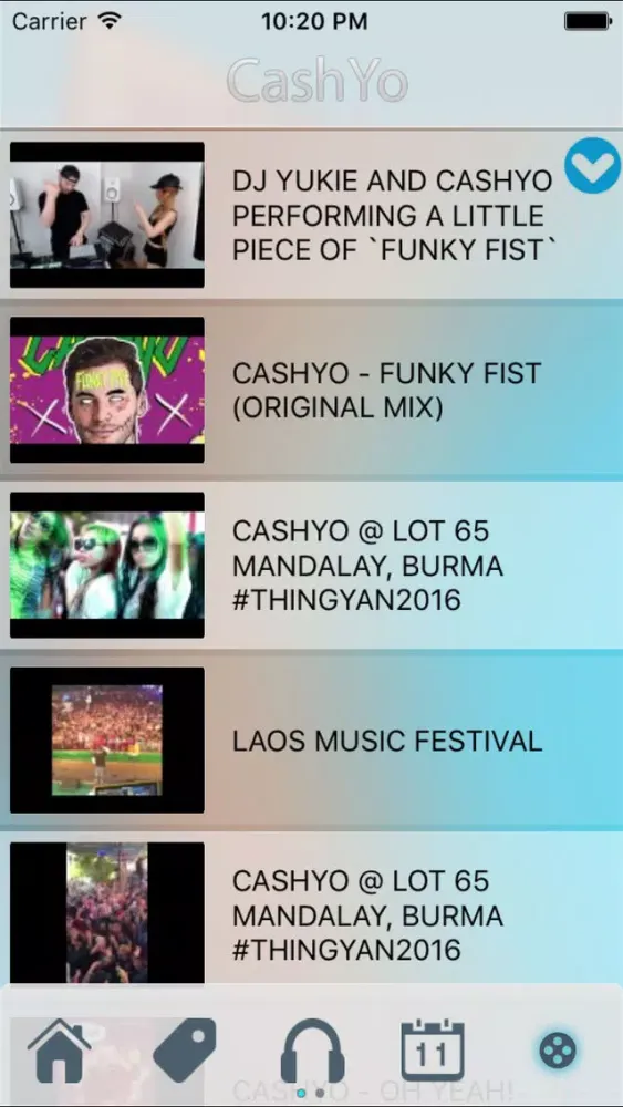 Zrzuty ekranu CashYo Music