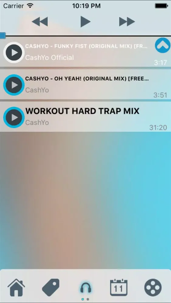 Zrzuty ekranu CashYo Music
