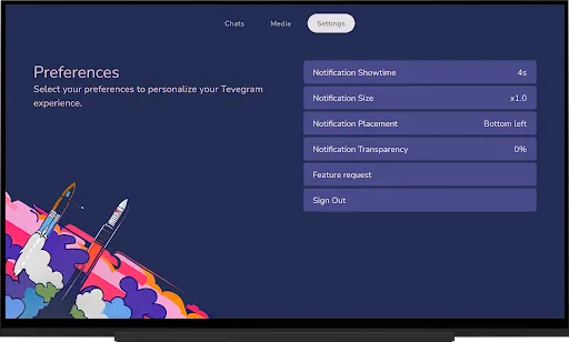 Capturas de pantalla de Tevegram : Telegram for TV