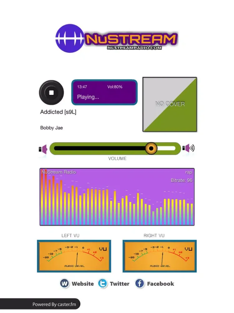 ภาพหน้าจอของ NuStream Radio iPad 