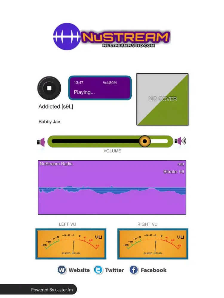 ภาพหน้าจอของ NuStream Radio iPad 