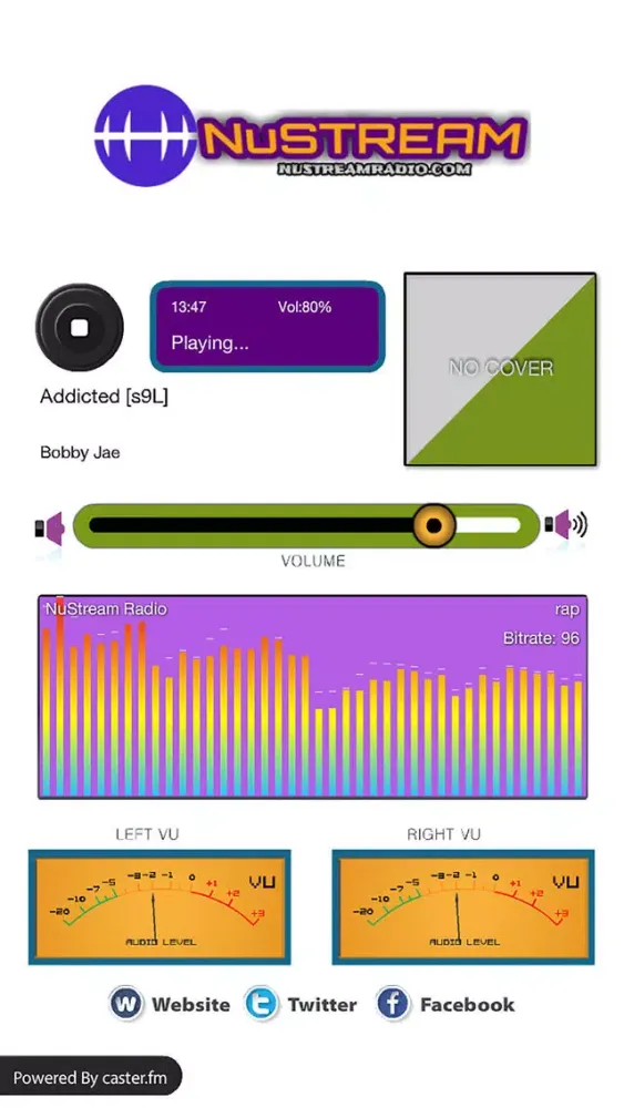 ภาพหน้าจอของ NuStream Radio