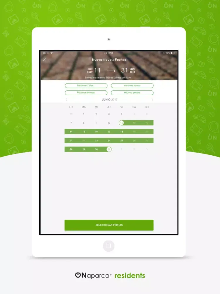 Zrzuty ekranu ONaparcar residents iPad 
