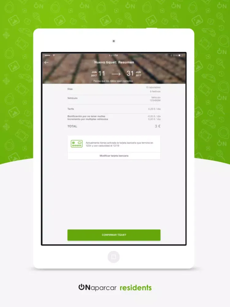 Zrzuty ekranu ONaparcar residents iPad 
