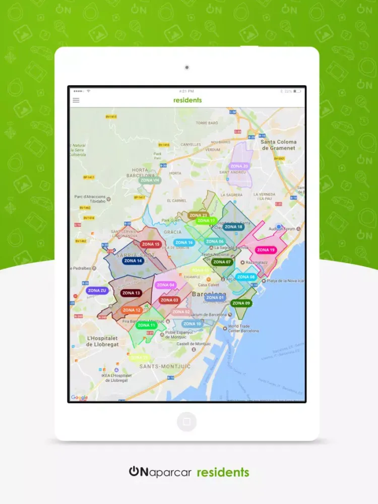 Zrzuty ekranu ONaparcar residents iPad 