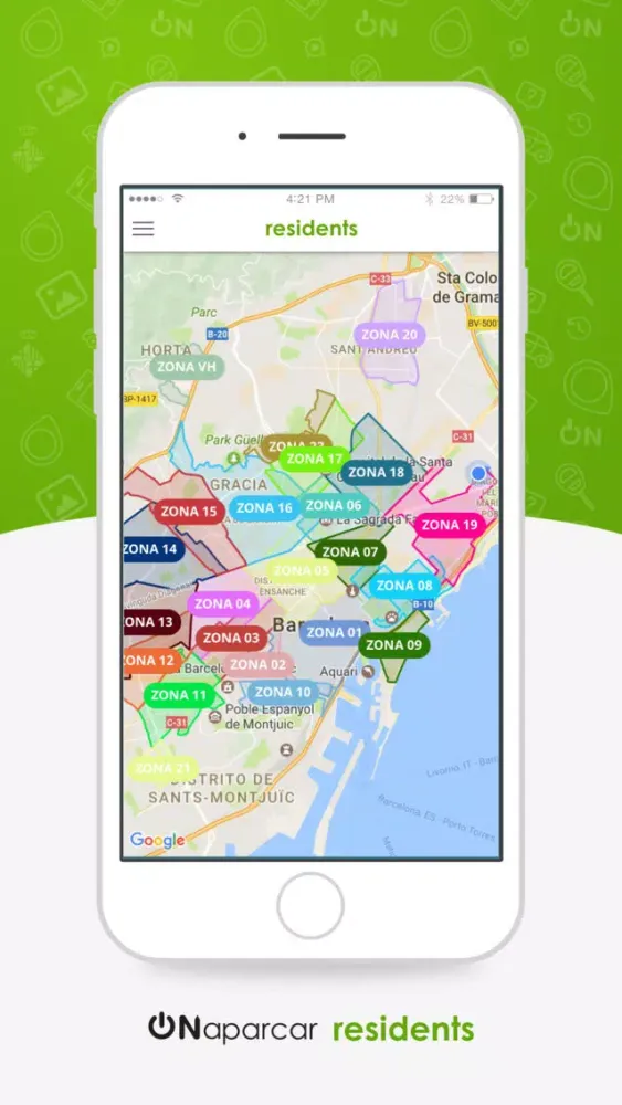 Zrzuty ekranu ONaparcar residents