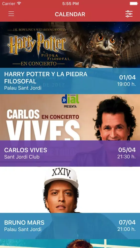 Capturas de tela do Palau Sant Jordi