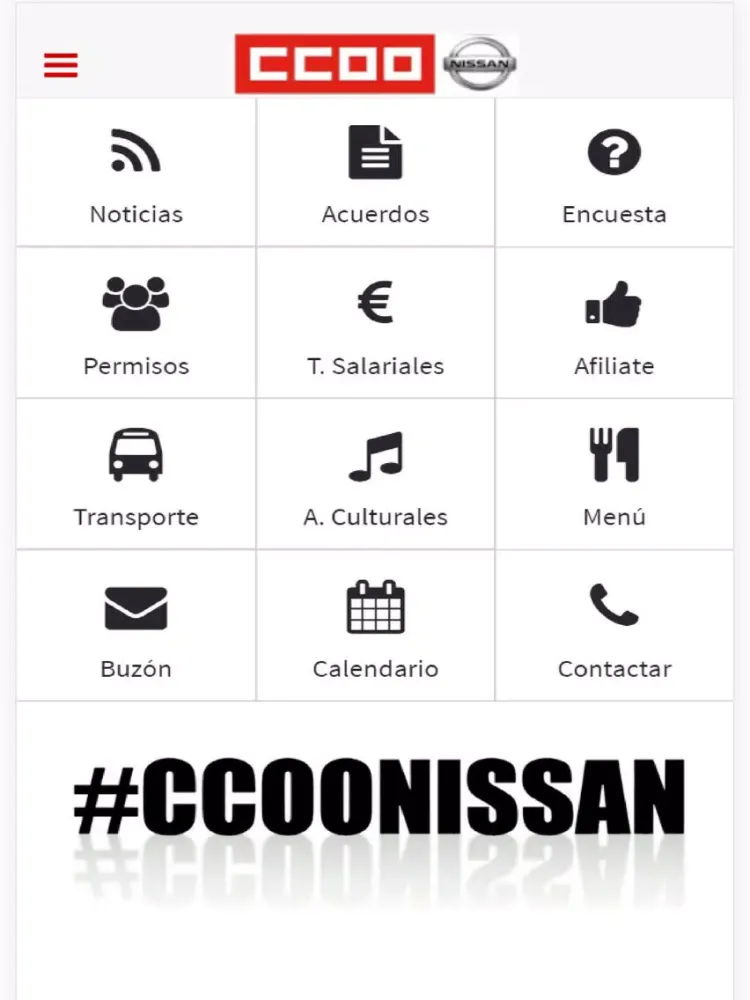 Tangkapan layar CCOO Nissan iPad 