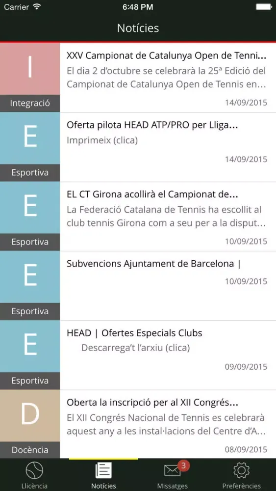 Capturas de pantalla de Federació Catalana de Tennis