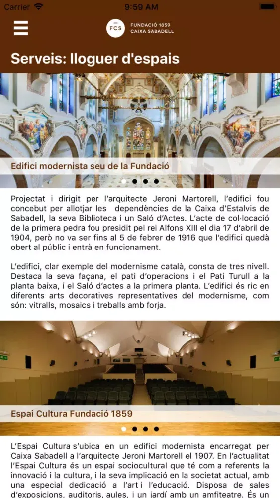 Fundació 1859 Caixa Sabadell应用截图