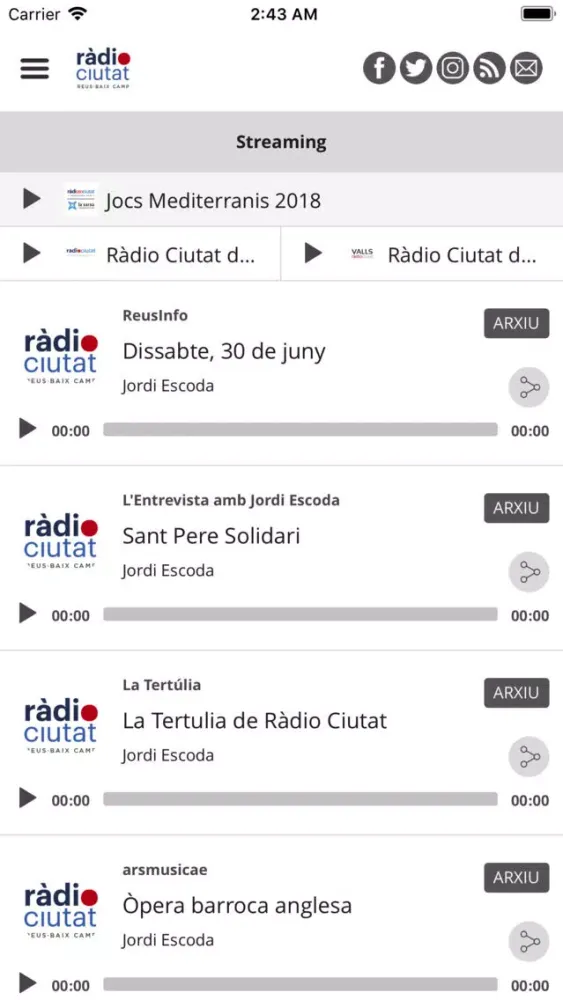Capturas de tela do Radio Ciutat Baix Camp - Reus