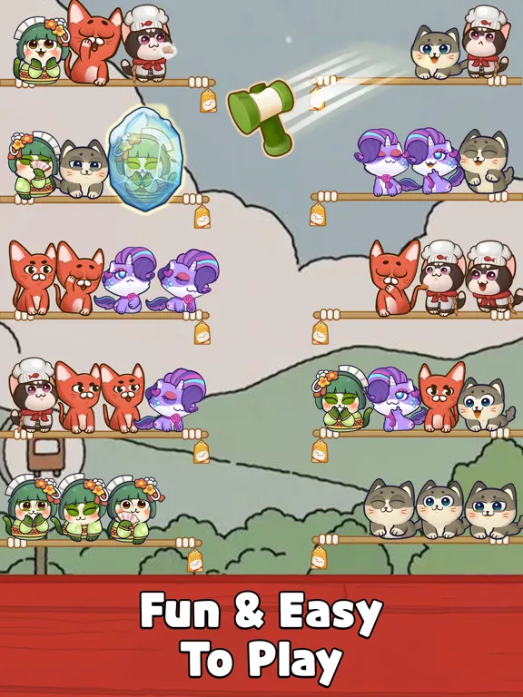 Color Cat Sort: Cute Cat Game iPad  Screenshots