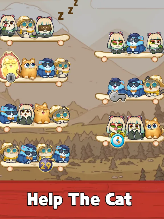 Color Cat Sort: Cute Cat Game iPad  Screenshots