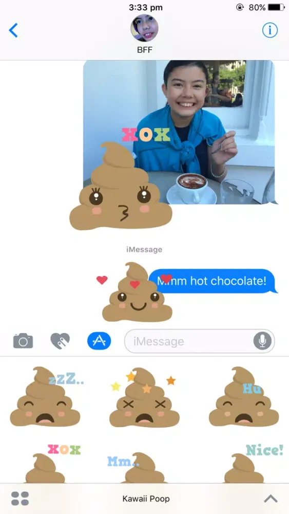 Screenshot di Kawaii Poop Emoji : Animated Cute Stickers
