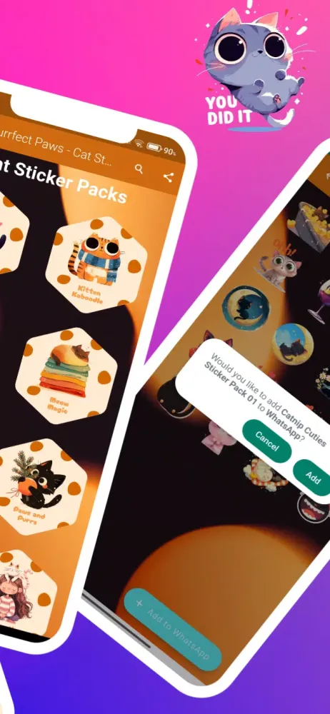 Ảnh chụp màn hình của Cat Stickers for WhatsApp