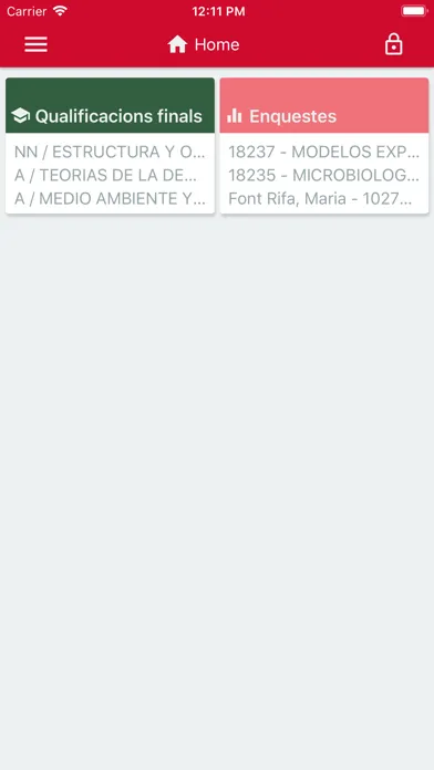 Captures d'écran de Academic Mobile de la UVic·UCC