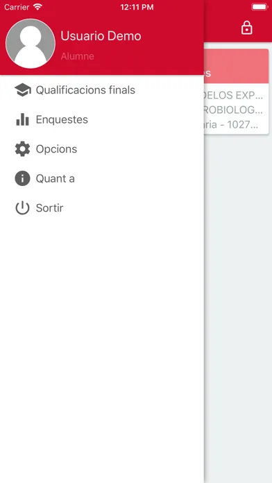 Captures d'écran de Academic Mobile de la UVic·UCC