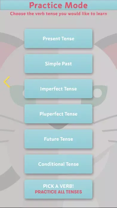 Captures d'écran de CatsAndVerbs - French verbs!