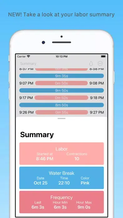 Contractions Tracker Screenshots