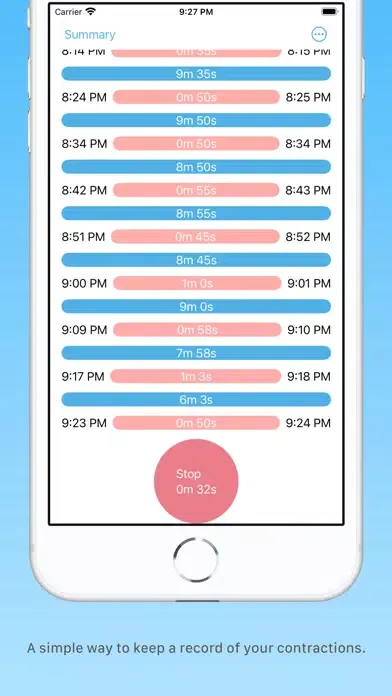 Contractions Tracker Screenshots